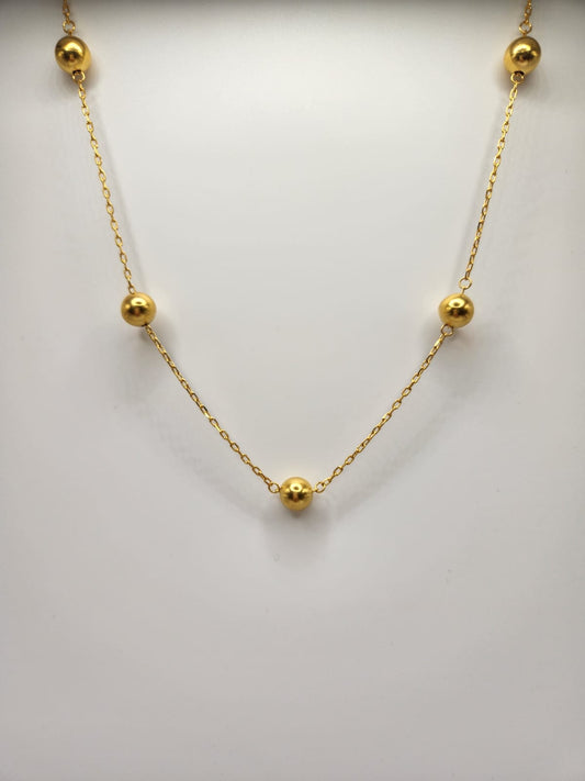 22K / 916 Gold - Ivry Chelsea Modest Ball Necklace - 15.40 gm