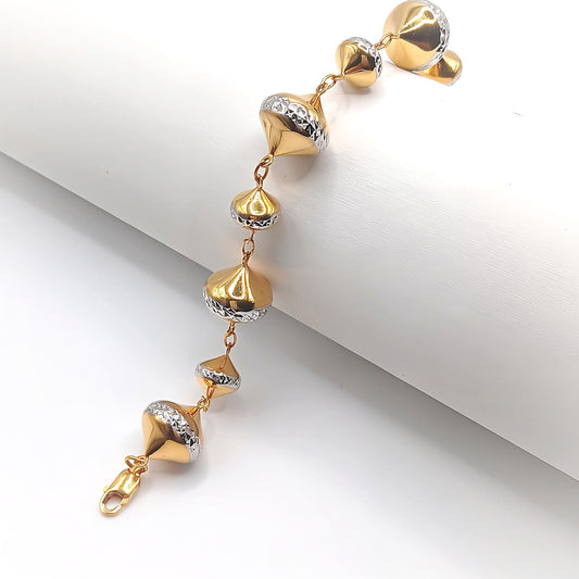 22K / 916 Gold - Inspire 2 Tones Teardrop Bracelet - 12.46 gm