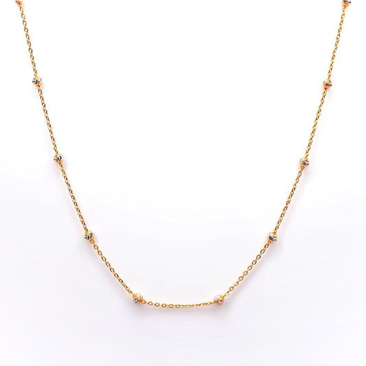 22K / 916 Gold - Inspire 2 Tones Ball With Swastika Necklace - 3.13 gm
