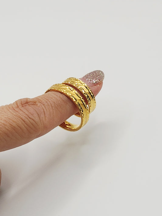22K / 916 Gold - Inspire Ivry Olivia Cross Rim Ring - 3.43 gm