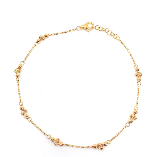 22K / 916 Gold - Ball Cable Anklet - 4.32 gm