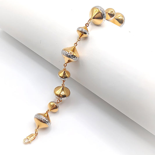22K / 916 Gold - Inspire 2 Tones Teardrop Bracelet - 12.46 gm
